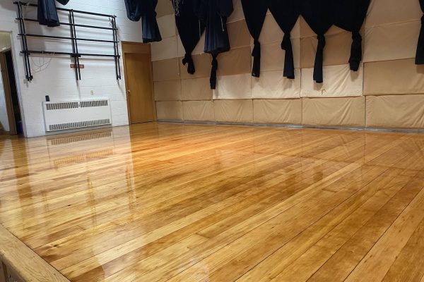 St. Peter's School in East Troy, WI - sand and refinish - Douglas Fir wood - oil-based finish